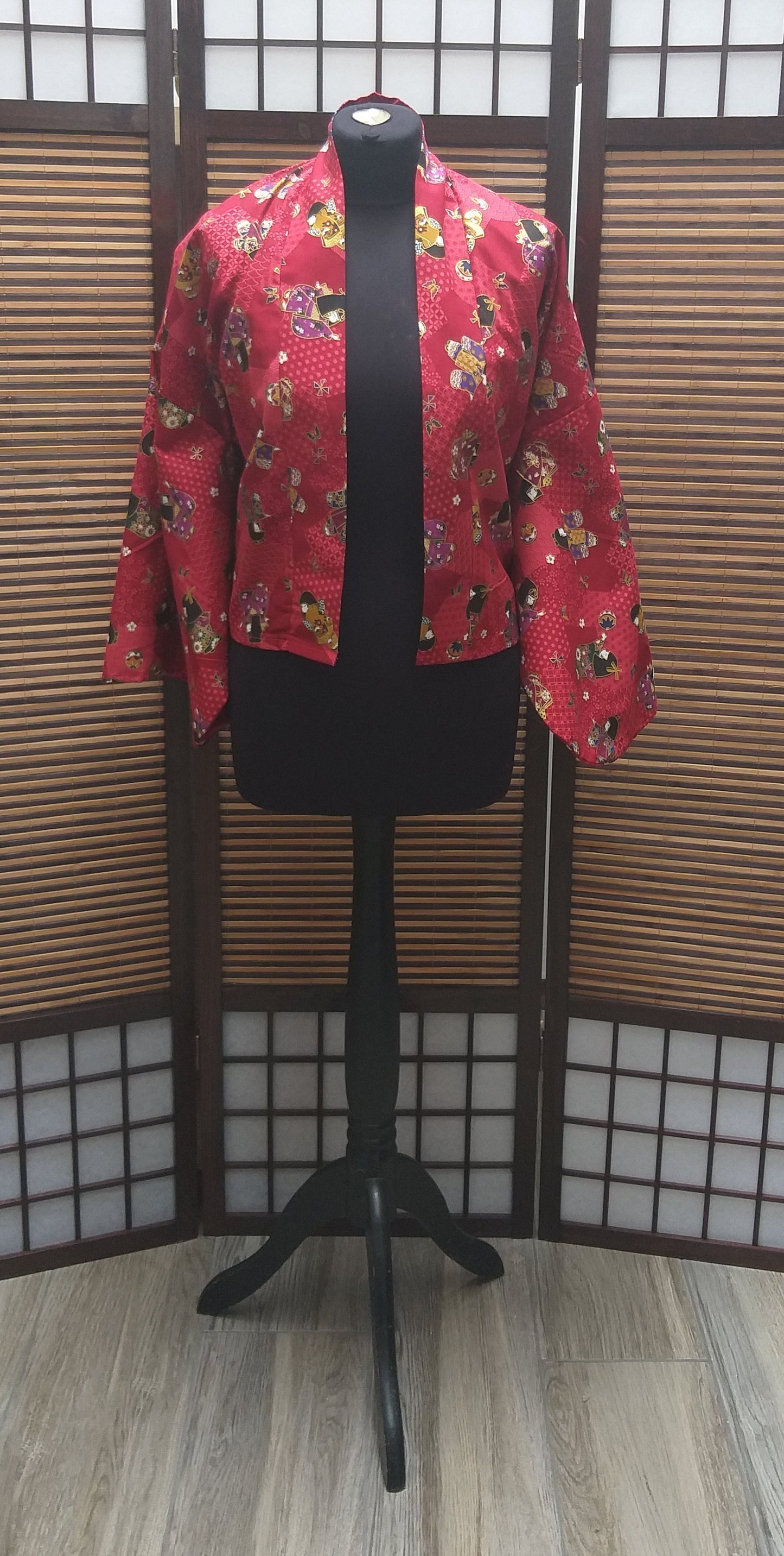 Kimono veste Geisha rouge