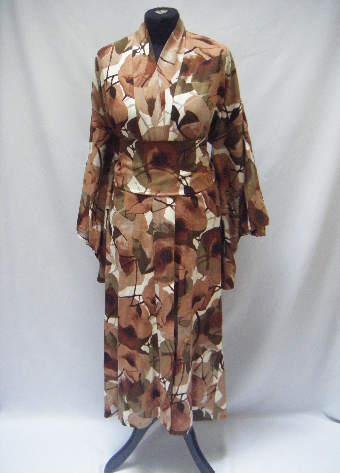 Kimono long Brun coquelicot