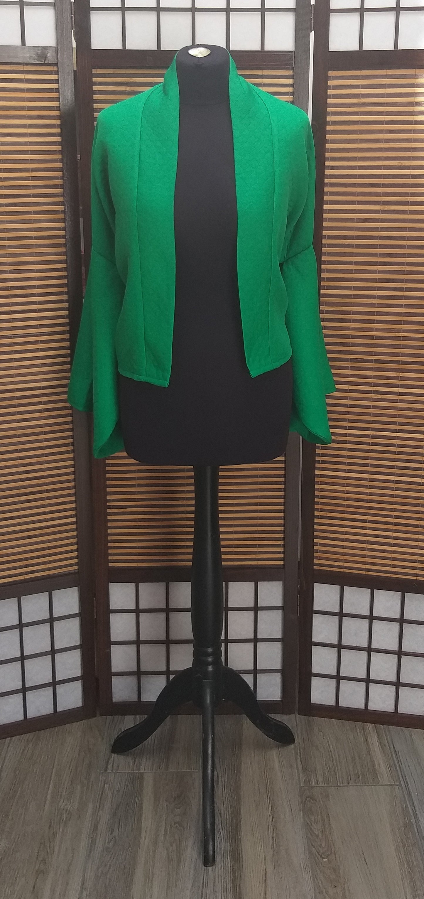 Kimono veste matelassé vert