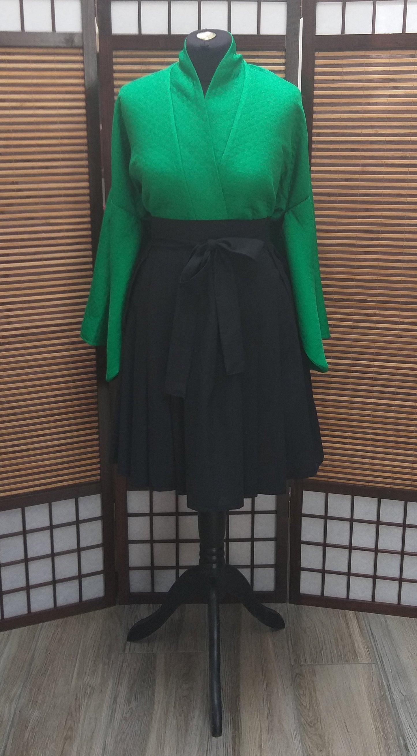 Kimono veste matelassé vert