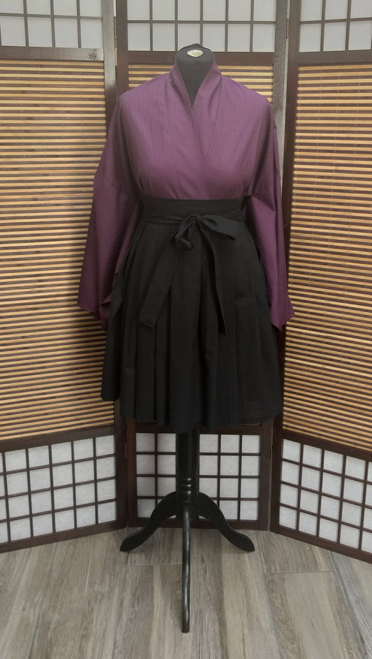Kimono veste ligné mauve