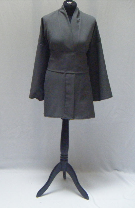 Kimono court uni gris foncé