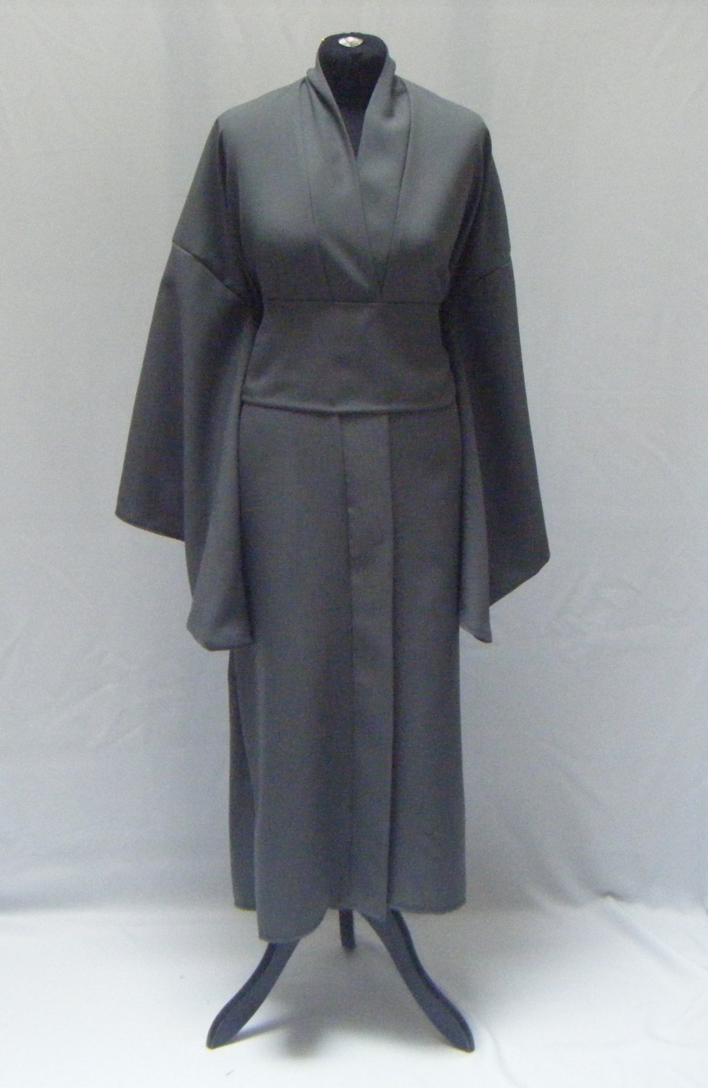 Kimono long uni gris