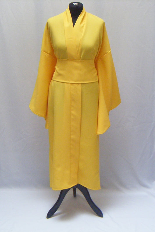 Kimono long uni jaune