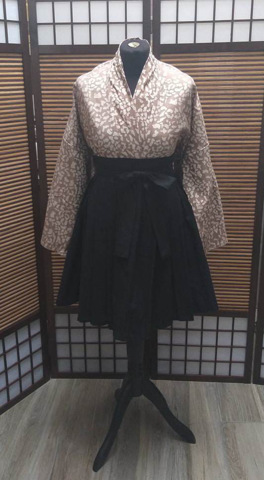 Kimono veste brun léopard