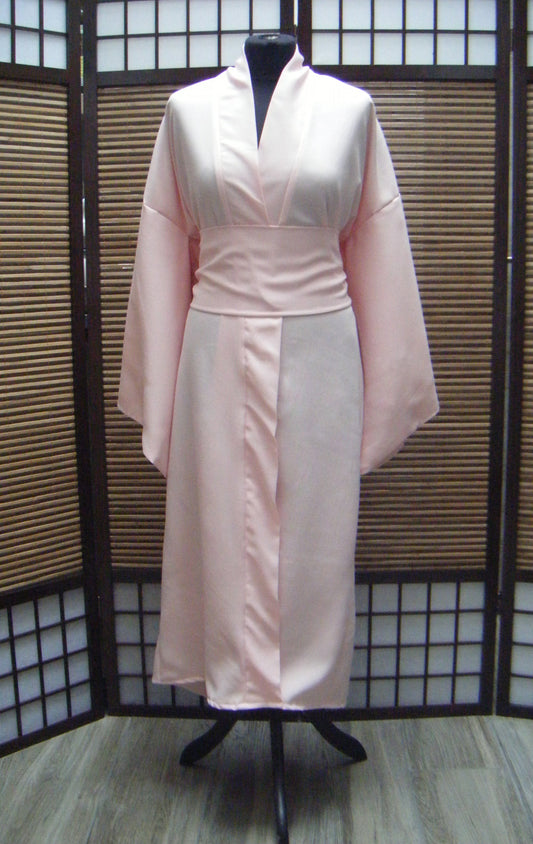 Kimono long uni rose