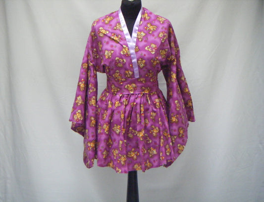 [PROMO] Ensemble kimono + jupe rose oursons