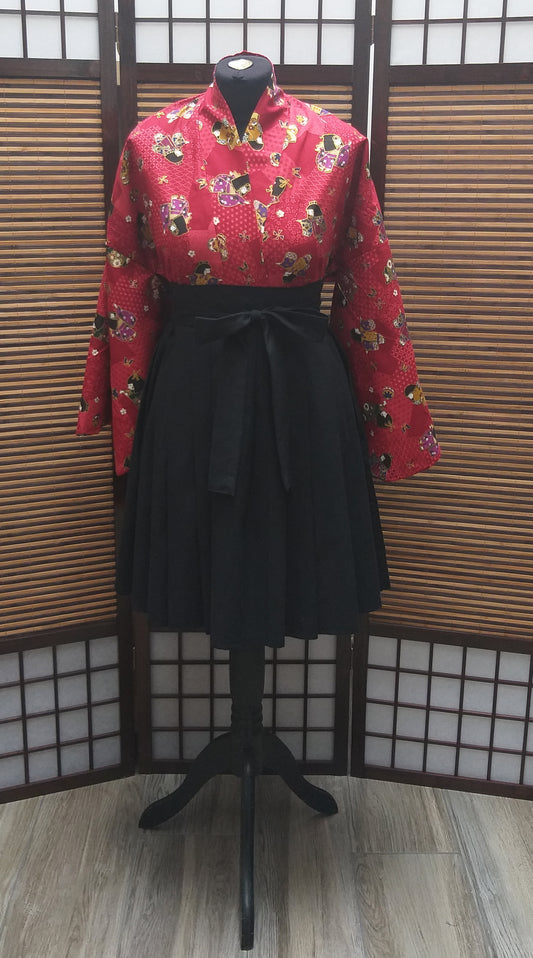 Kimono veste Geisha rouge