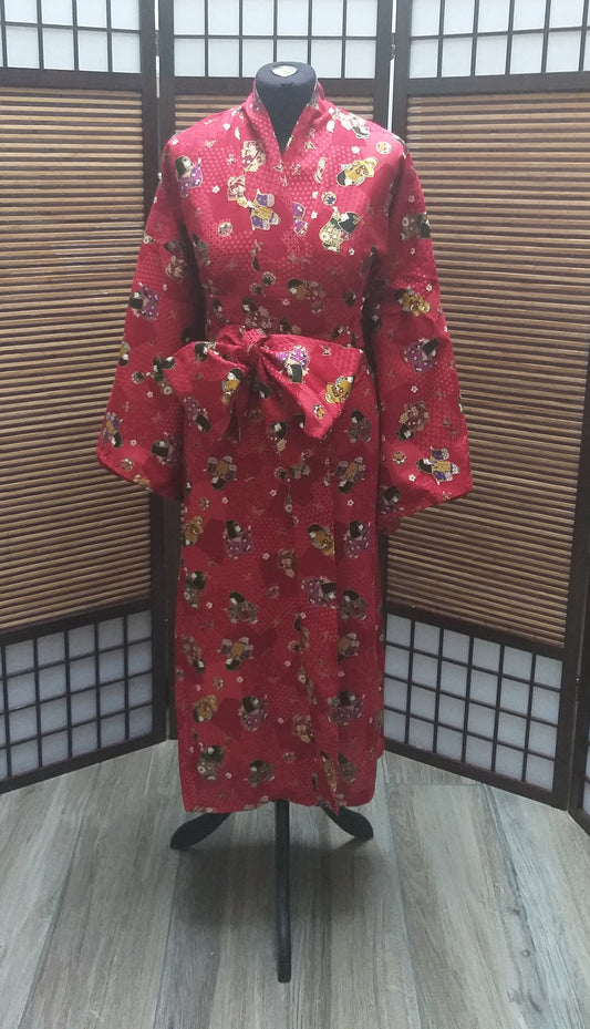 Kimono long geisha rouge