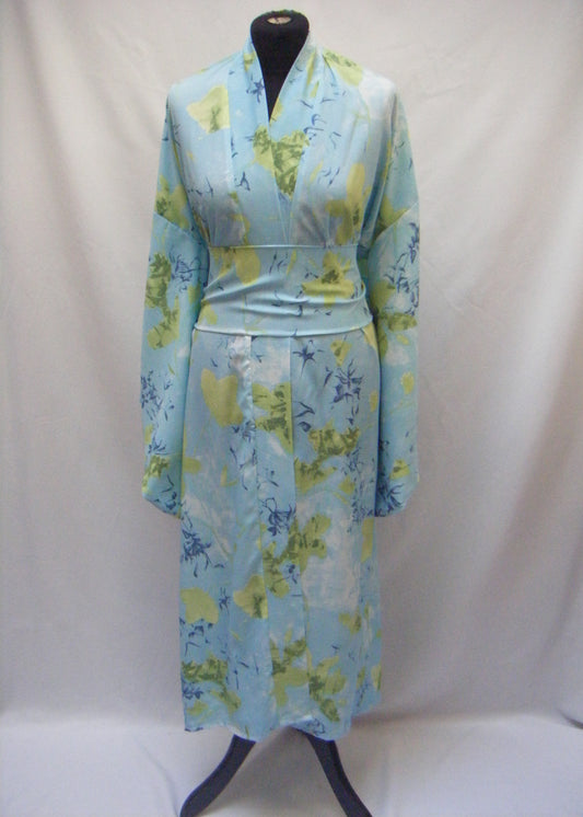 Kimono long Bleu floral